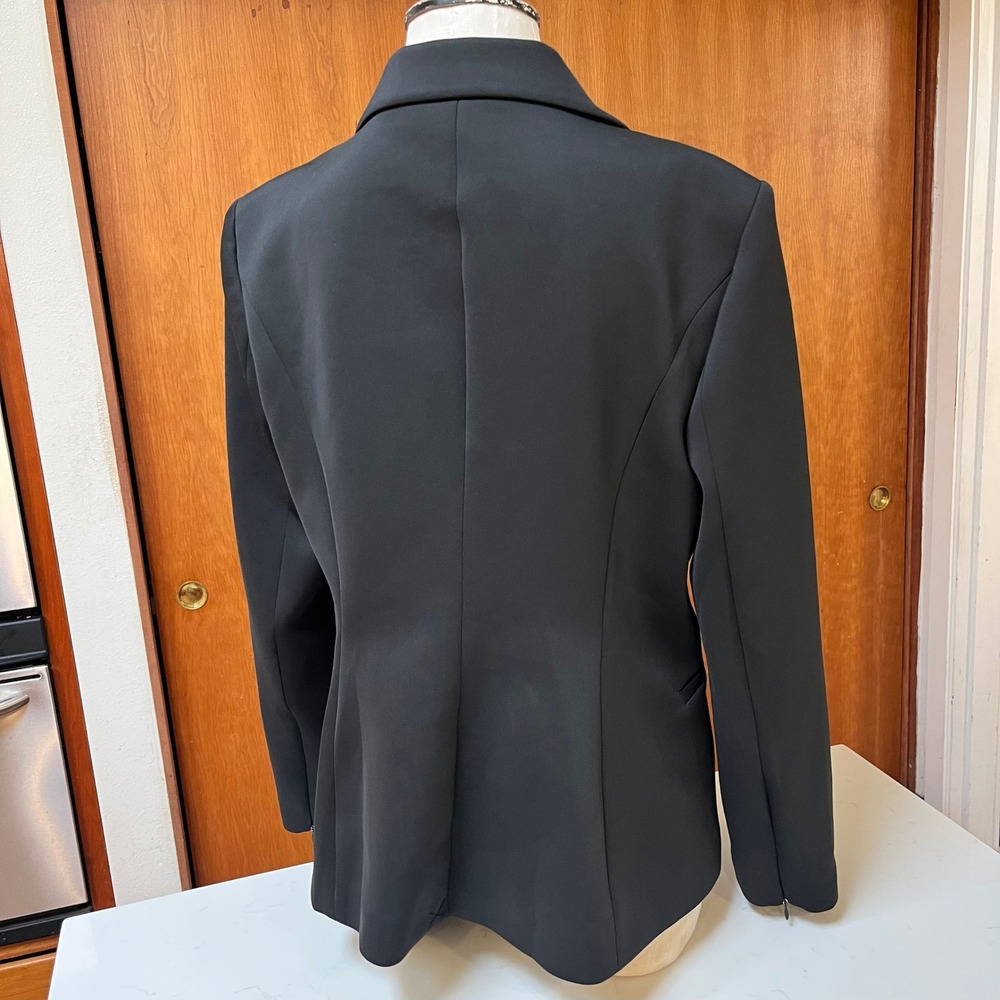 Good American Black Scuba Single Button Blazer Jacket Zip Cuffs Womens‎ XL LKNW - Picture 6 of 16